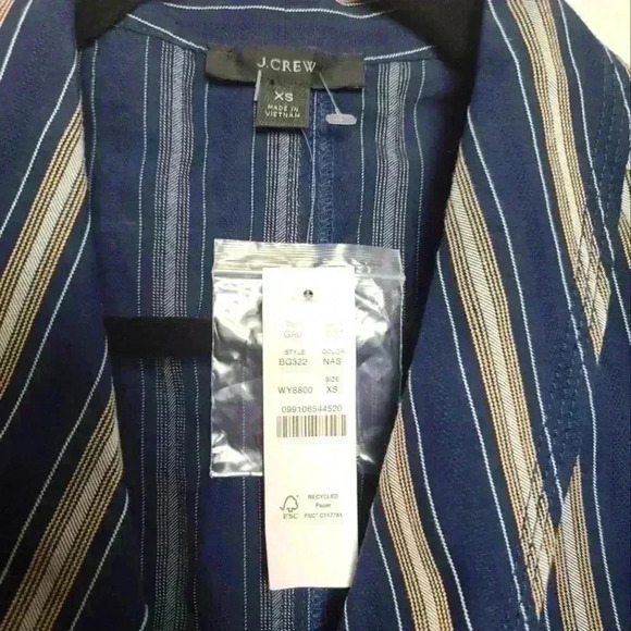 J. CREW NWT Stripped Wrap Jacket and Pant Set Size XSmall - Picture 7 of 16